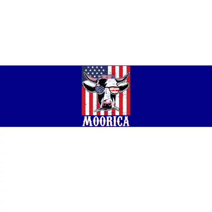 Funny Moorica 4th Of July Usa Flag Patriotic Cow Farmer Great Gift Bumper Sticker