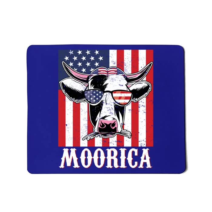 Funny Moorica 4th Of July Usa Flag Patriotic Cow Farmer Great Gift Mousepad