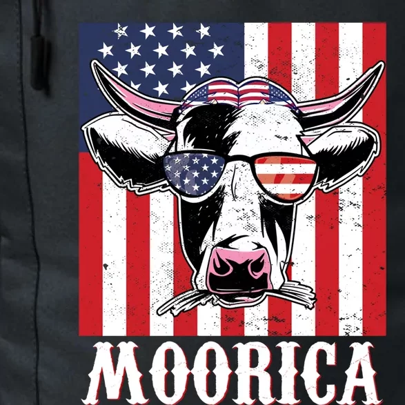 Funny Moorica 4th Of July Usa Flag Patriotic Cow Farmer Great Gift Daily Commute Backpack