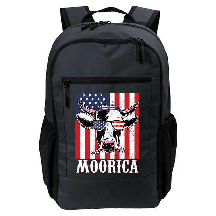 Funny Moorica 4th Of July Usa Flag Patriotic Cow Farmer Great Gift Daily Commute Backpack