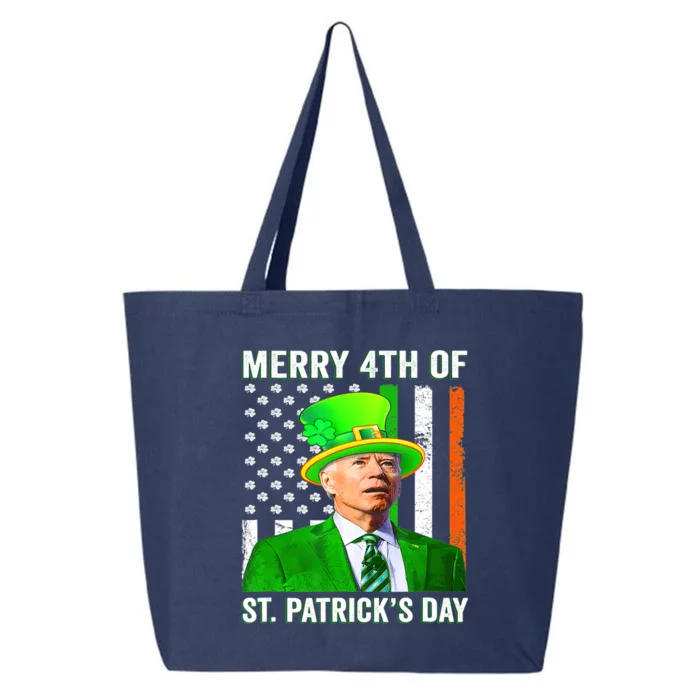 Funny Merry 4th Of St PatrickS Day Joe Biden Leprechaun Hat Cool Gift 25L Jumbo Tote