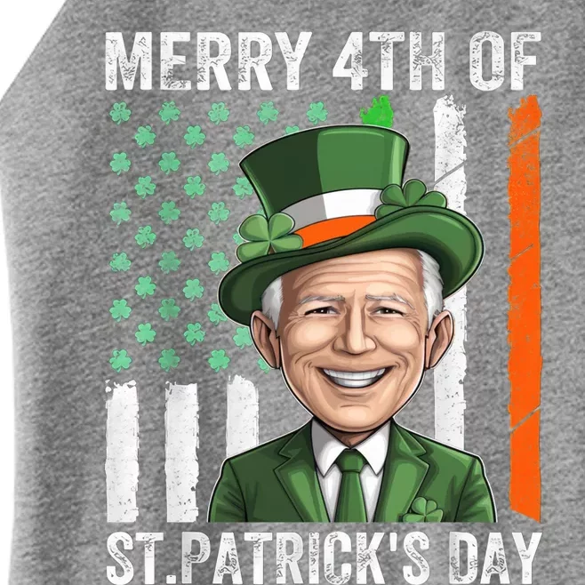 Funny Merry 4th Of St PatrickS Day Joe Biden Leprechaun Hat Gift Women’s Perfect Tri Rocker Tank