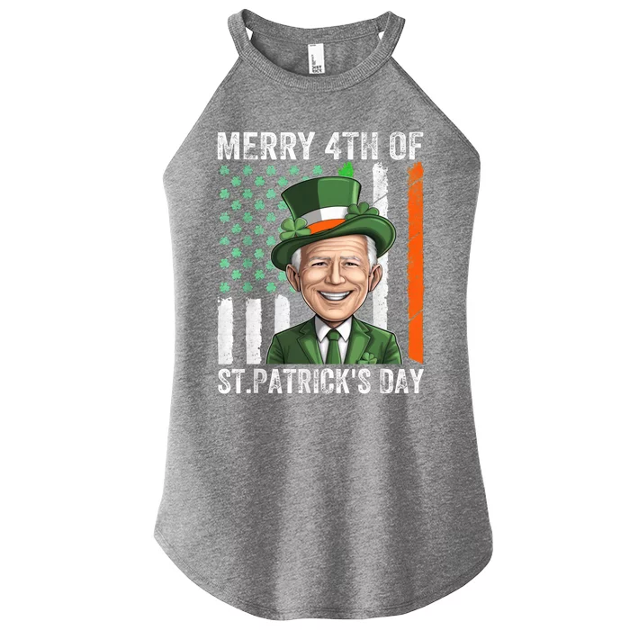 Funny Merry 4th Of St PatrickS Day Joe Biden Leprechaun Hat Gift Women’s Perfect Tri Rocker Tank