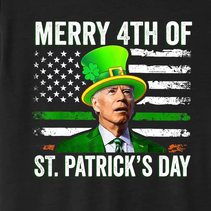 Funny Merry 4th Of St Patrick's Day Joe Biden Leprechaun Hat ChromaSoft Performance T-Shirt