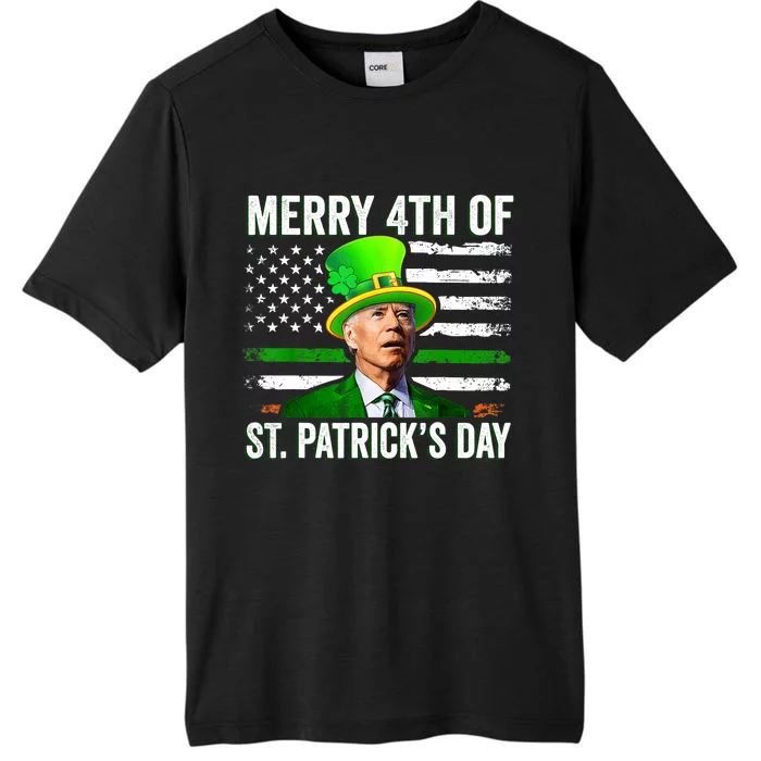 Funny Merry 4th Of St Patrick's Day Joe Biden Leprechaun Hat ChromaSoft Performance T-Shirt