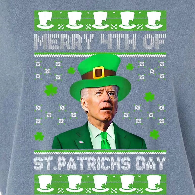 Funny Merry 4th Of St Patricks Day Joe Biden Leprechaun Hat Great Gift Garment-Dyed Women's Muscle Tee