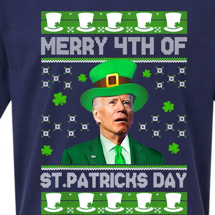 Funny Merry 4th Of St Patricks Day Joe Biden Leprechaun Hat Great Gift Sueded Cloud Jersey T-Shirt