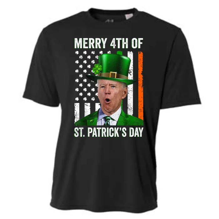 Funny Merry 4th Of St PatrickS Day Joe Biden Leprechaun Hat Gift Cooling Performance Crew T-Shirt