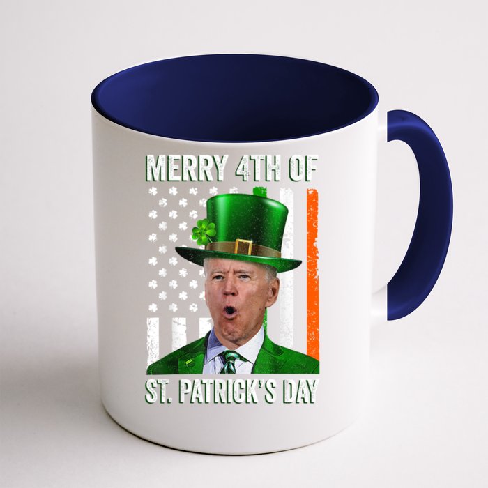 Funny Merry 4th Of St PatrickS Day Joe Biden Leprechaun Hat Gift Front & Back Coffee Mug