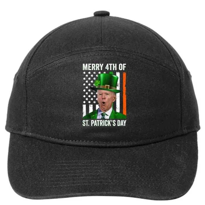 Funny Merry 4th Of St Patrick's Day Joe Biden Leprechaun Hat 7-Panel Snapback Hat