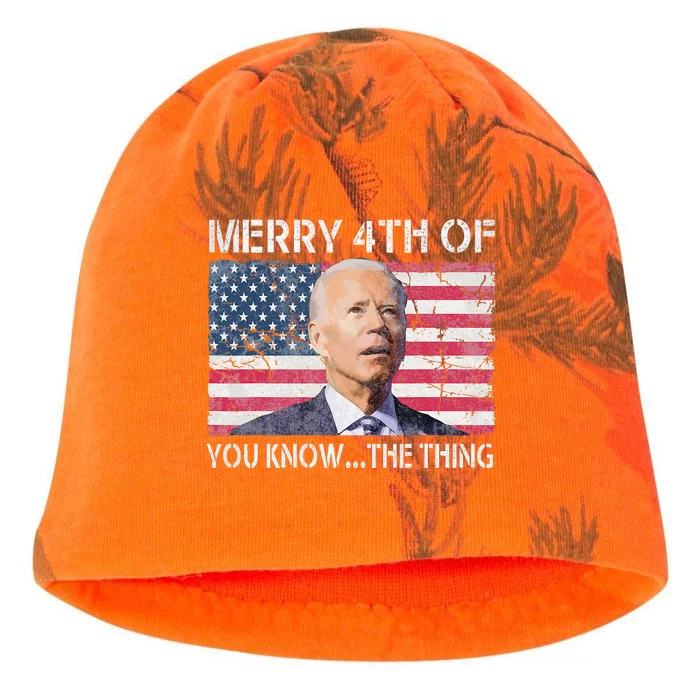 Funny Merry 4th Of July You Know The Thing US Flag Joe Biden Kati - Camo Knit Beanie