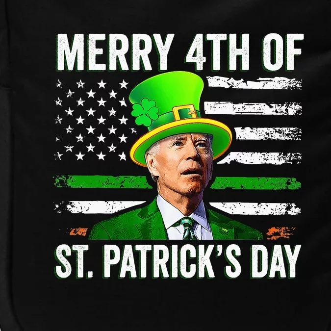 Funny Merry 4th Of St Patrick's Day Joe Biden Leprechaun Hat Impact Tech Backpack