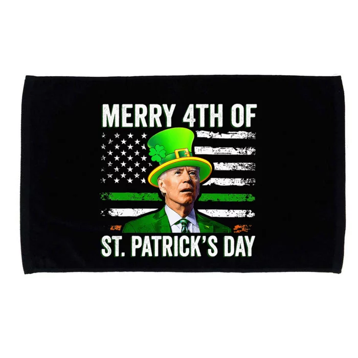 Funny Merry 4th Of St Patrick's Day Joe Biden Leprechaun Hat Microfiber Hand Towel