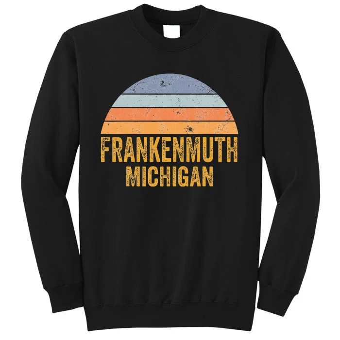 Frankenmuth Michigan 70s 80s Vintage Distressed Retro Tall Sweatshirt