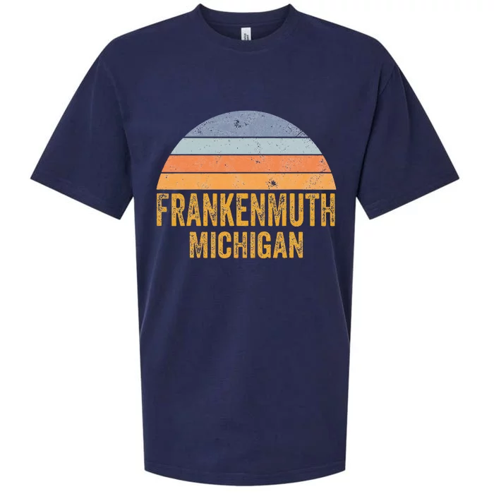 Frankenmuth Michigan 70s 80s Vintage Distressed Retro Sueded Cloud Jersey T-Shirt