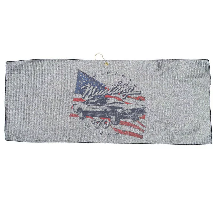 F.O.R.D Mustang 70 American Flag Large Microfiber Waffle Golf Towel