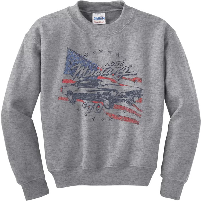 F.O.R.D Mustang 70 American Flag Kids Sweatshirt