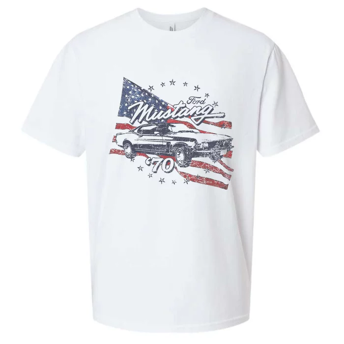 F.O.R.D Mustang 70 American Flag Sueded Cloud Jersey T-Shirt