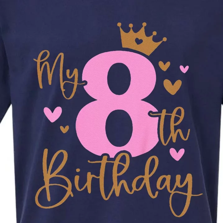 Funny My 8th Birthday 8 Years Old Bday Party Matching Sueded Cloud Jersey T-Shirt