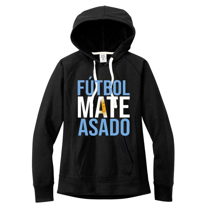 Futbol Mate Asado Argentina Pride Women's Fleece Hoodie