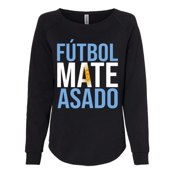 Futbol Mate Asado Argentina Pride Womens California Wash Sweatshirt