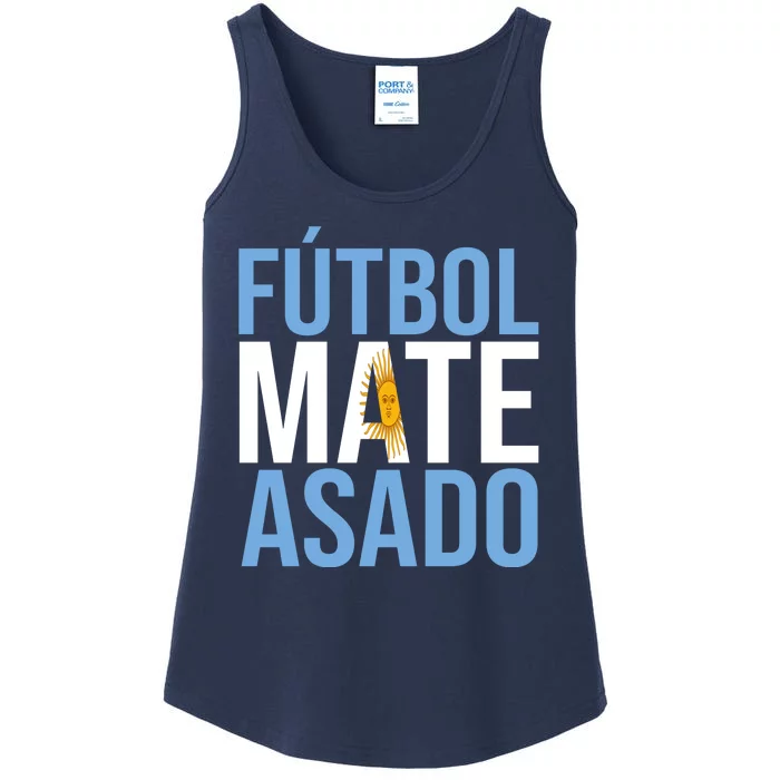 Futbol Mate Asado Argentina Pride Ladies Essential Tank