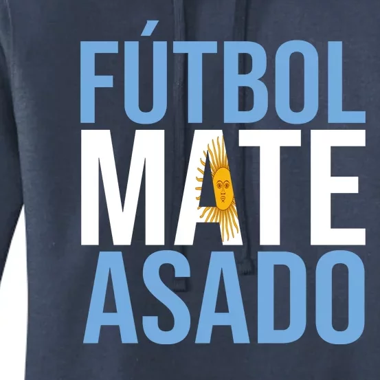 Futbol Mate Asado Argentina Pride Women's Pullover Hoodie