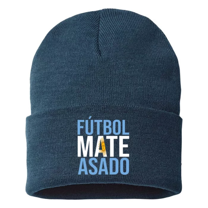 Futbol Mate Asado Argentina Pride Sustainable Knit Beanie