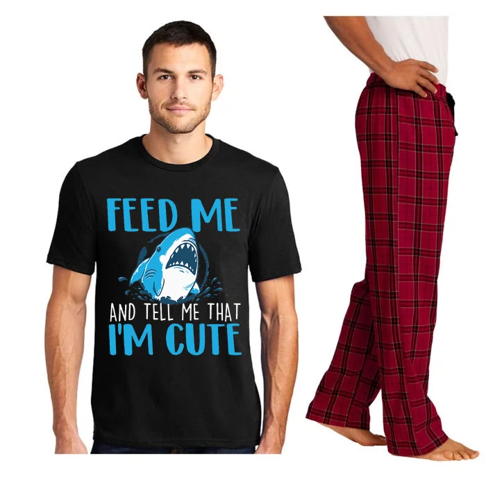 Feed Me And Tell Me That I'm Cute Shark Lover Ocean Pajama Set