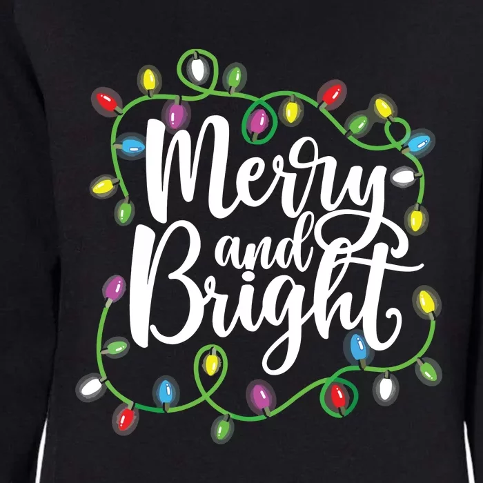 Funny Merry And Bright Christmas Lights Xmas Holiday Short Sleeve Womens California Wash Sweatshirt