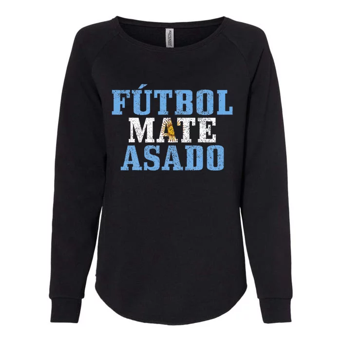 Futbol Mate Asado Argentina Argentinian Flag Pride Womens California Wash Sweatshirt