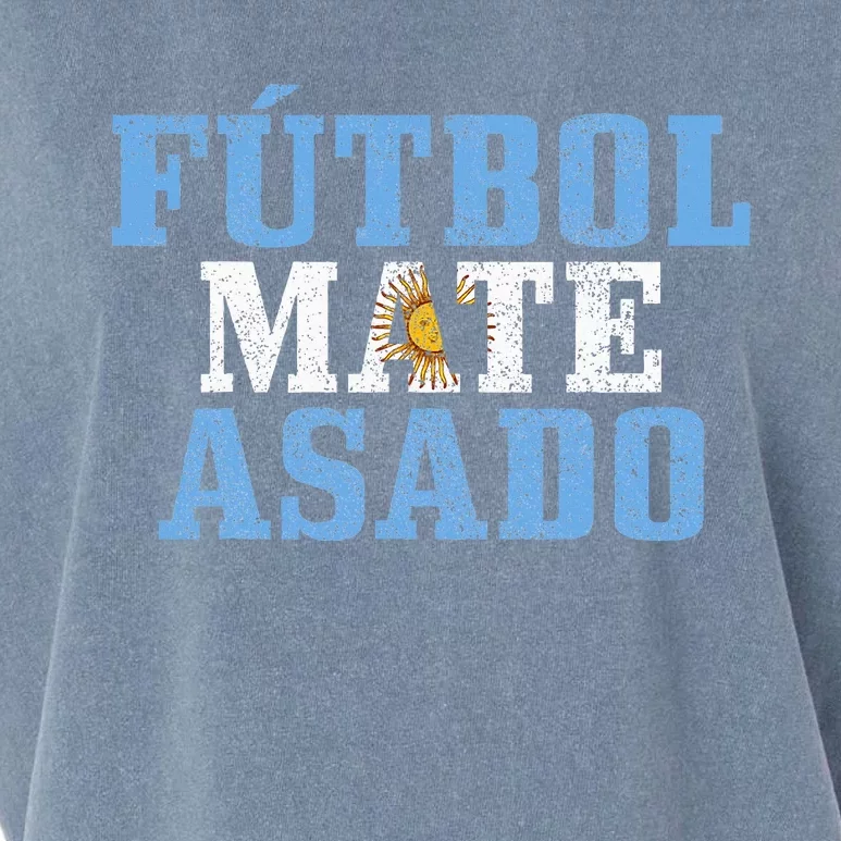 Futbol Mate Asado Argentina Argentinian Flag Pride Garment-Dyed Women's Muscle Tee