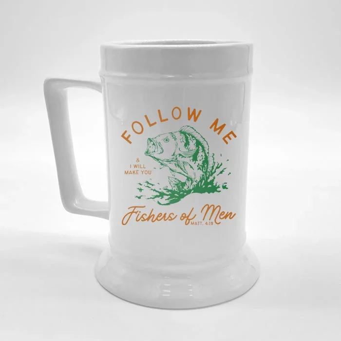 Follow Me And I Will Make You Fishers Front & Back Beer Stein