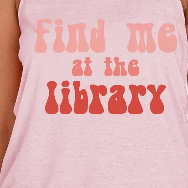 Find Me At The Library Women's Knotted Racerback Tank