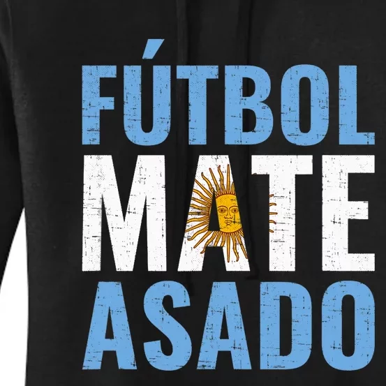 Futbol Mate Asado, Argentina Women's Pullover Hoodie