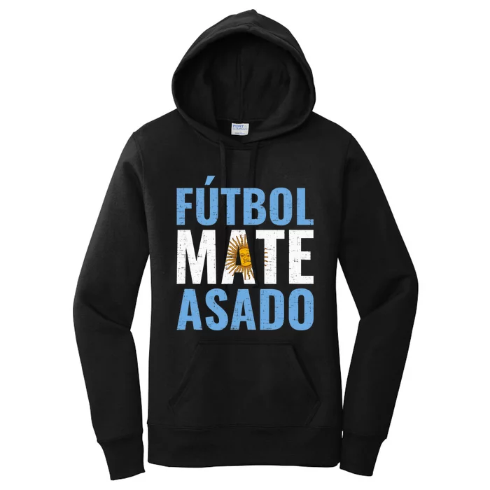 Futbol Mate Asado, Argentina Women's Pullover Hoodie