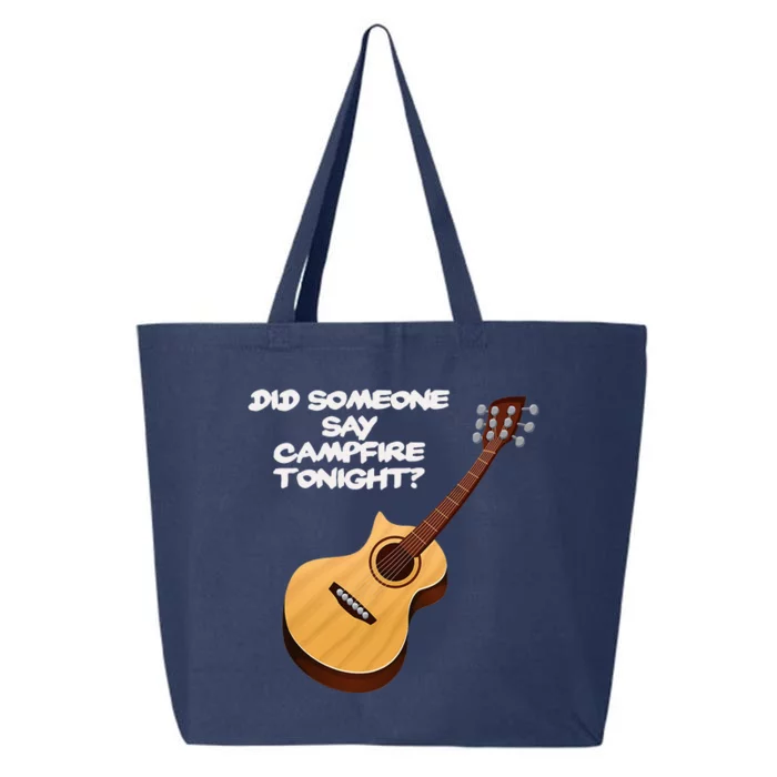 Funny Music Acoustic Guitar Campfire 25L Jumbo Tote