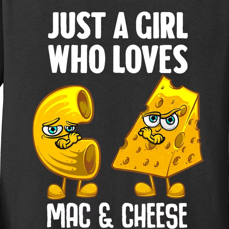 Funny Mac And Cheese Design For Girl Wo Macaroni Cheese Kids Long Sleeve Shirt