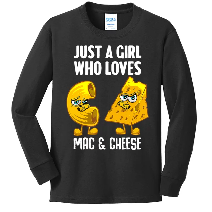 Funny Mac And Cheese Design For Girl Wo Macaroni Cheese Kids Long Sleeve Shirt