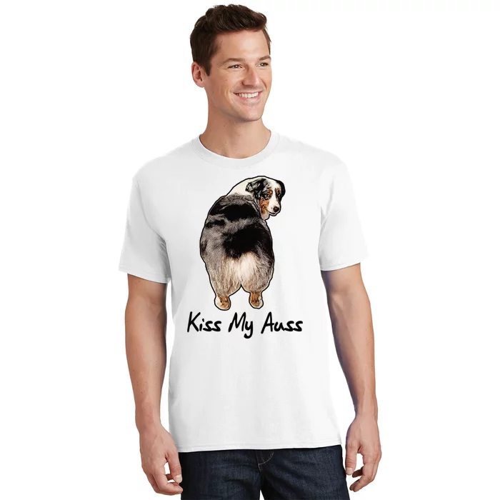 Funny Miniature Australian Shepherd Kiss My Auss Mini Aussie T-Shirt