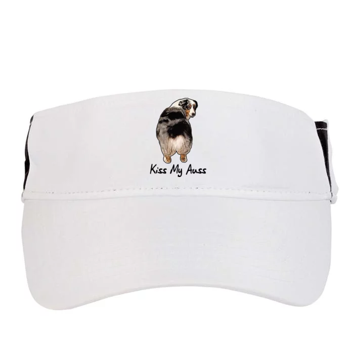 Funny Miniature Australian Shepherd Kiss My Auss Mini Aussie Adult Drive Performance Visor