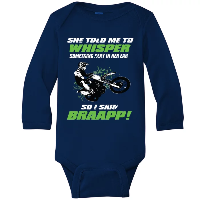 Funny Motocross And Supercross 2 Stoke Gift Baby Long Sleeve Bodysuit