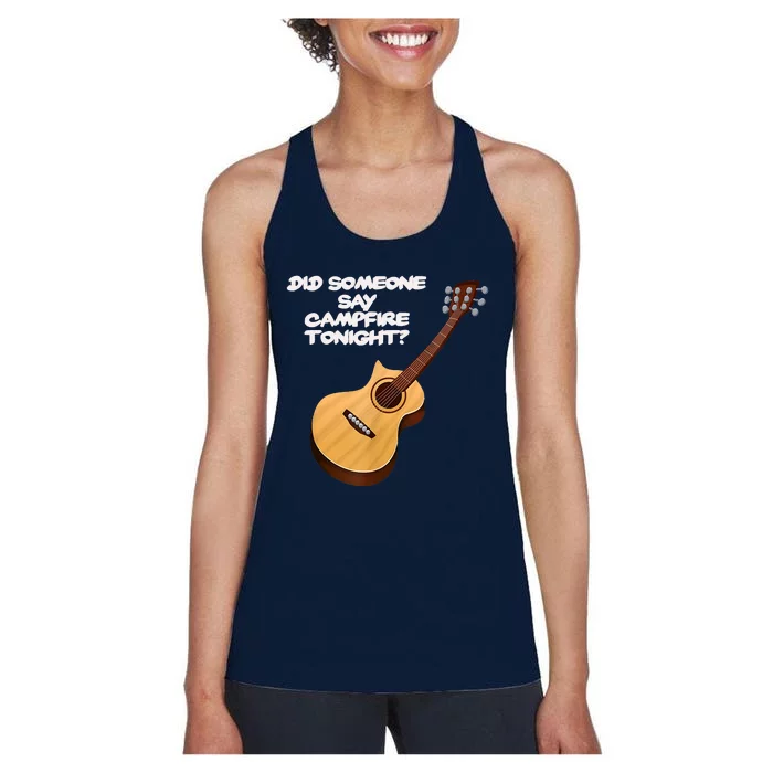 Funny Music Acoustic Guitar Campfire Women's Racerback Tank