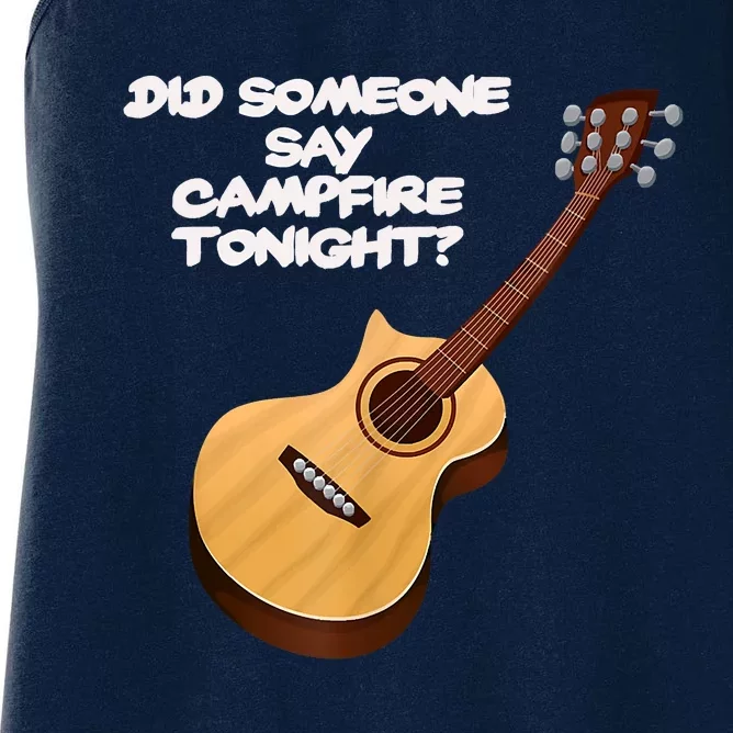 Funny Music Acoustic Guitar Campfire Women's Racerback Tank