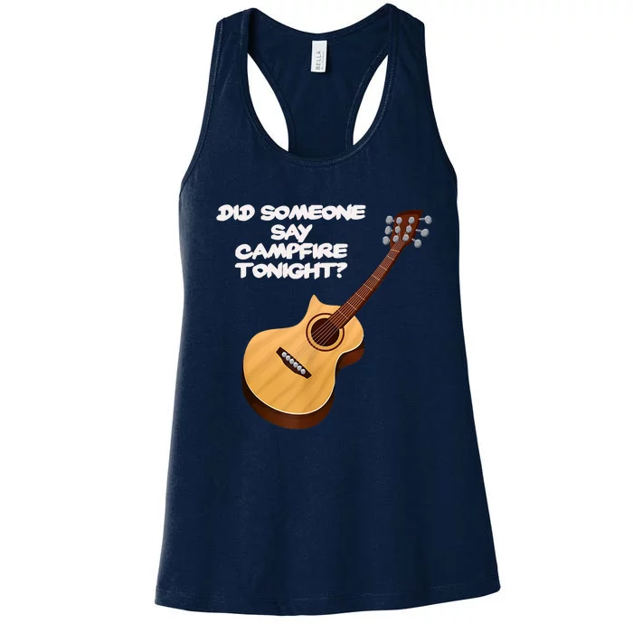 Funny Music Acoustic Guitar Campfire Women's Racerback Tank