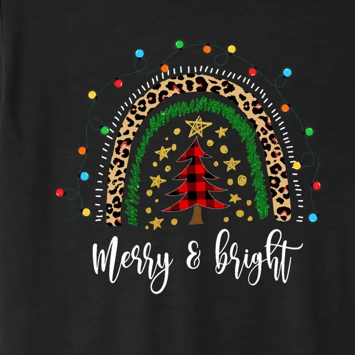 Funny Merry And Bright Christmas Boho Rainbow Lights Holiday ChromaSoft Performance T-Shirt