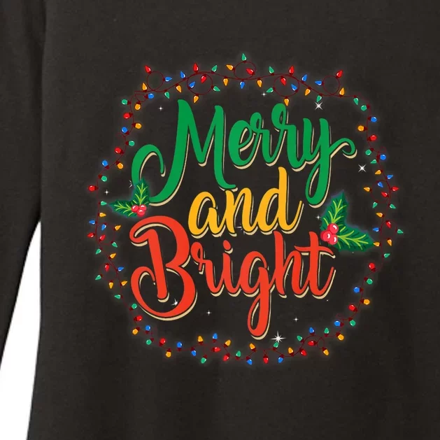 Funny Merry And Bright Christmas Lights Family Xmas Holidays Premium Womens CVC Long Sleeve Shirt