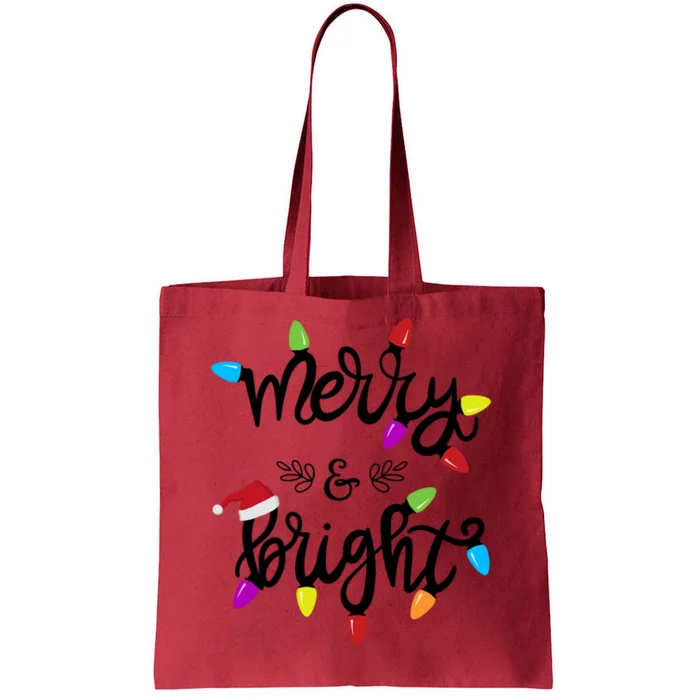 Funny Merry And Bright Christmas Lights Gift Tote Bag