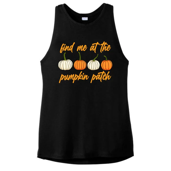 Find Me At The Pumpkin Patch Cute Ladies Tri-Blend Wicking Tank