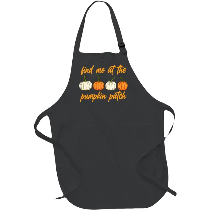 Find Me At The Pumpkin Patch Cute Full-Length Apron With Pocket